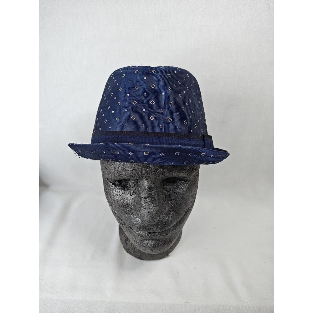 Stacy Adams Blue Fedora Men's Medium Stylish Casual Hat Polyester‎